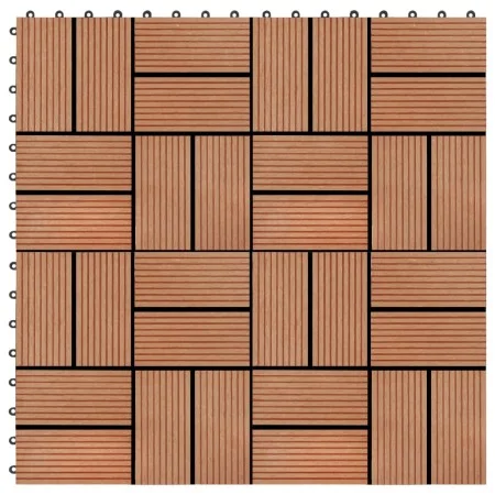 WPC porch tiles 30x30 cm 1 m² teak color 11 units by vidaXL, Floors and carpets - Ref: Foro24-45032, Price: 61,59 €, Discount: %