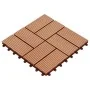WPC porch tiles 30x30 cm 1 m² teak color 11 units by vidaXL, Floors and carpets - Ref: Foro24-45032, Price: 61,59 €, Discount: %