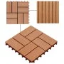 WPC porch tiles 30x30 cm 1 m² teak color 11 units by vidaXL, Floors and carpets - Ref: Foro24-45032, Price: 61,59 €, Discount: %