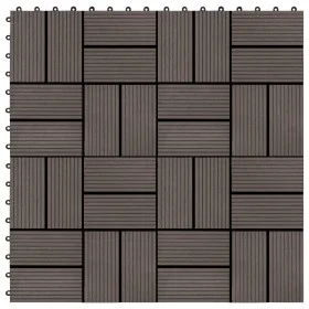 Baldosas para porche de WPC 30x30 cm 1 m² marrón oscuro 11 uds de vidaXL, Suelos y moquetas - Ref: Foro24-45033, Precio: 58,9...