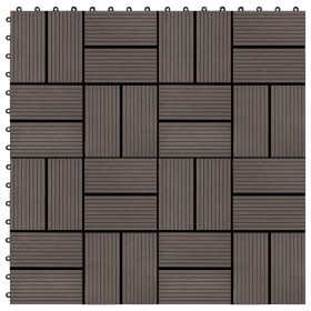 Baldosas para porche de WPC 30x30 cm 1 m² marrón oscuro 11 uds de vidaXL, Suelos y moquetas - Ref: Foro24-45033, Precio: 55,5...