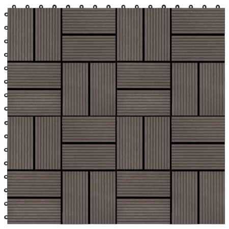 Baldosas para porche de WPC 30x30 cm 1 m² marrón oscuro 11 uds de vidaXL, Suelos y moquetas - Ref: Foro24-45033, Precio: 55,5...