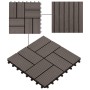 Baldosas para porche de WPC 30x30 cm 1 m² marrón oscuro 11 uds de vidaXL, Suelos y moquetas - Ref: Foro24-45033, Precio: 55,5...