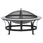 Brasero de jardín con parrilla acero inoxidable 76 cm de vidaXL, Chimeneas - Ref: Foro24-46530, Precio: 127,28 €, Descuento: %