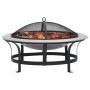 Brasero de jardín con parrilla acero inoxidable 76 cm de vidaXL, Chimeneas - Ref: Foro24-46530, Precio: 151,42 €, Descuento: %