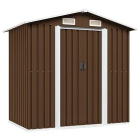 Caseta de almacenamiento jardín acero marrón 204x132x186 cm de vidaXL, Cobertizos - Ref: Foro24-47029, Precio: 228,62 €, Desc...