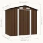 Caseta de almacenamiento jardín acero marrón 204x132x186 cm de vidaXL, Cobertizos - Ref: Foro24-47029, Precio: 228,62 €, Desc...