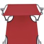 Tumbona plegable con capota acero y tela roja en Tumbonas | Comprar online en Foru.es
