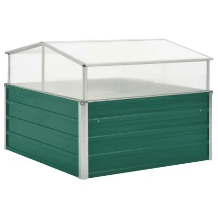 Invernadero de acero galvanizado verde 100x100x77 cm de vidaXL, Maceteros y jardineras - Ref: Foro24-47020, Precio: 89,56 €, ...