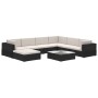 Set muebles de jardín 8 piezas y cojines ratán sintético negro en Conjuntos de jardín | Comprar online en Foru.es
