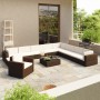 Set muebles de jardín y cojines 12 pzas ratán sintético marrón en Conjuntos de jardín | Comprar online en Foru.es