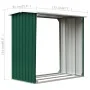 Caseta de jardín para leña acero galvanizado verde 172x91x154cm de vidaXL, Accesorios para bolsas y soportes de leña - Ref: F...