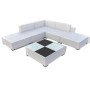 Set muebles de jardín 6 piezas y cojines ratán sintético blanco en Conjuntos de jardín | Comprar online en Foru.es