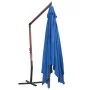 Sombrilla de jardín colgante con palo de madera azul 400x300cm de vidaXL, Sombrillas - Ref: Foro24-47123, Precio: 143,81 €, D...
