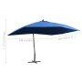 Sombrilla de jardín colgante con palo de madera azul 400x300cm de vidaXL, Sombrillas - Ref: Foro24-47123, Precio: 143,81 €, D...