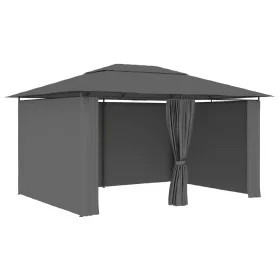 Carpa de jardín con cortinas gris antracita 4x3 m de vidaXL, Carpas y cenadores - Ref: Foro24-47960, Precio: 283,41 €, Descue...