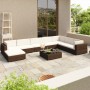 Set muebles de jardín 8 piezas y cojines ratán sintético marrón en Conjuntos de jardín | Comprar online en Foru.es