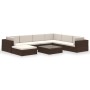 Set muebles de jardín 8 piezas y cojines ratán sintético marrón en Conjuntos de jardín | Comprar online en Foru.es