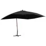 Sombrilla de jardín colgante con palo de madera negro 400x300cm de vidaXL, Sombrillas - Ref: Foro24-47122, Precio: 145,05 €, ...