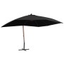 Sombrilla de jardín colgante con palo de madera negro 400x300cm de vidaXL, Sombrillas - Ref: Foro24-47122, Precio: 146,97 €, ...