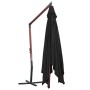 Sombrilla de jardín colgante con palo de madera negro 400x300cm de vidaXL, Sombrillas - Ref: Foro24-47122, Precio: 146,97 €, ...