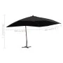 Sombrilla de jardín colgante con palo de madera negro 400x300cm de vidaXL, Sombrillas - Ref: Foro24-47122, Precio: 145,05 €, ...