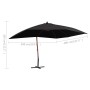 Sombrilla de jardín colgante con palo de madera negro 400x300cm de vidaXL, Sombrillas - Ref: Foro24-47122, Precio: 146,97 €, ...