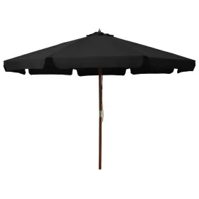 Sombrilla de jardín con palo de madera negro 330 cm de vidaXL, Sombrillas - Ref: Foro24-47218, Precio: 104,27 €, Descuento: %