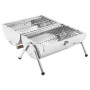 Barbacoa de carbón de sobremesa acero inoxidable doble parrilla de vidaXL, Barbacoas - Ref: Foro24-47852, Precio: 67,28 €, De...