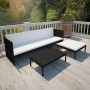 Set de muebles de jardín y cojines 3 pzas ratán sintético negro en Conjuntos de jardín | Comprar online en Foru.es