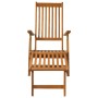 Tumbona de jardín con reposapiés de madera maciza de acacia en Tumbonas | Comprar online en Foru.es