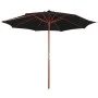 Sombrilla de jardín con palo de madera negro 300x258 cm de vidaXL, Sombrillas - Ref: Foro24-47124, Precio: 92,96 €, Descuento: %