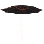 Sombrilla de jardín con palo de madera negro 300x258 cm de vidaXL, Sombrillas - Ref: Foro24-47124, Precio: 94,99 €, Descuento: %