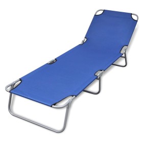 Tumbona plegable de acero con recubrimiento polvo azul en Tumbonas | Comprar online en Foru.es