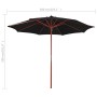 Sombrilla de jardín con palo de madera negro 300x258 cm de vidaXL, Sombrillas - Ref: Foro24-47124, Precio: 94,99 €, Descuento: %