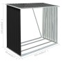 Casetilla leña acero galvanizado gris antracita 163x83x154 cm de vidaXL, Accesorios para bolsas y soportes de leña - Ref: For...