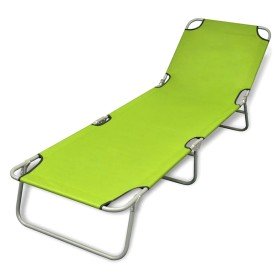 Tumbona plegable de acero con recubrimiento polvo verde manzana en Tumbonas | Comprar online en Foru.es
