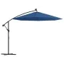 Sombrilla voladiza con luces LED y poste acero celeste 300 cm de vidaXL, Sombrillas - Ref: Foro24-47137, Precio: 129,47 €, De...