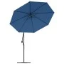 Sombrilla voladiza con luces LED y poste acero celeste 300 cm de vidaXL, Sombrillas - Ref: Foro24-47137, Precio: 129,47 €, De...