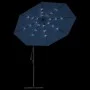 Sombrilla voladiza con luces LED y poste acero celeste 300 cm de vidaXL, Sombrillas - Ref: Foro24-47137, Precio: 129,47 €, De...