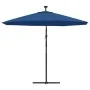 Sombrilla voladiza con luces LED y poste acero celeste 300 cm de vidaXL, Sombrillas - Ref: Foro24-47137, Precio: 129,47 €, De...