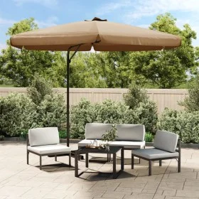 Sombrilla de jardín con palo de acero 300 cm gris topo de vidaXL, Sombrillas - Ref: Foro24-47315, Precio: 113,72 €, Descuento: %