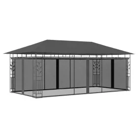 Cenador con mosquitera gris antracita 6x3x2,73 m de vidaXL, Carpas y cenadores - Ref: Foro24-47974, Precio: 384,71 €, Descuen...