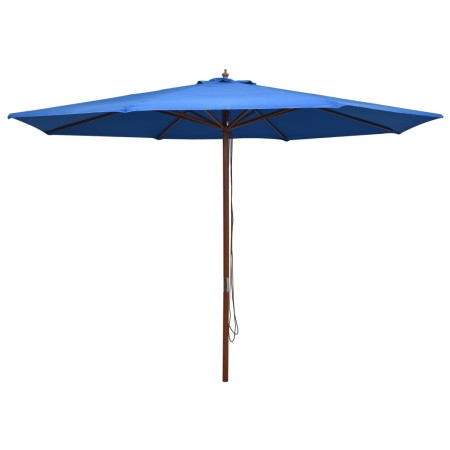 Sombrilla de jardín con palo de madera azul 350 cm de vidaXL, Sombrillas - Ref: Foro24-47139, Precio: 106,26 €, Descuento: %