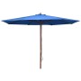 Sombrilla de jardín con palo de madera azul 350 cm de vidaXL, Sombrillas - Ref: Foro24-47139, Precio: 106,26 €, Descuento: %