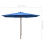 Sombrilla de jardín con palo de madera azul 350 cm de vidaXL, Sombrillas - Ref: Foro24-47139, Precio: 106,26 €, Descuento: %