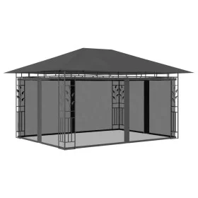 Cenador con mosquitera gris antracita 4x3x2,73 m 180 g/m² de vidaXL, Carpas y cenadores - Ref: Foro24-47973, Precio: 308,49 €...