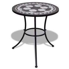 Mesa de bistro terraza mosaico negro y blanco 60 cm en Mesas de jardín | Comprar online en Foru.es