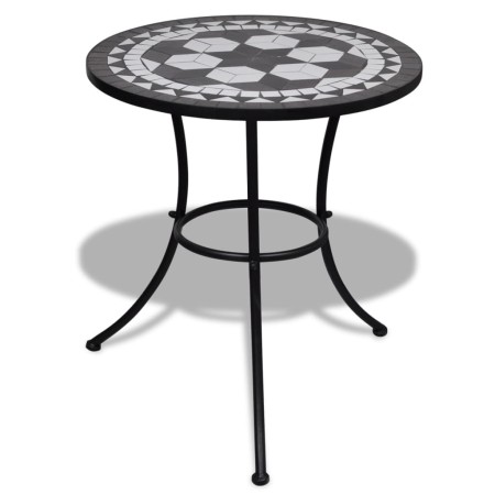 Mesa de bistro terraza mosaico negro y blanco 60 cm en Mesas de jardín | Comprar online en Foru.es