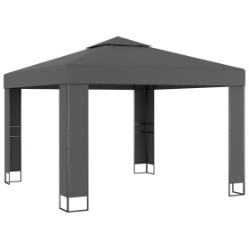 Cenador con doble techo gris antracita 3x3 m de vidaXL, Carpas y cenadores - Ref: Foro24-47952, Precio: 245,67 €, Descuento: %
